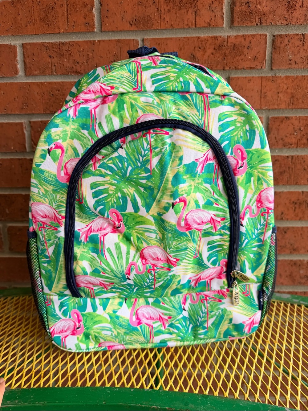 NWT NGIL Tropical Flamingo Print Backpack - Pink & Green - Picture 2 of 11